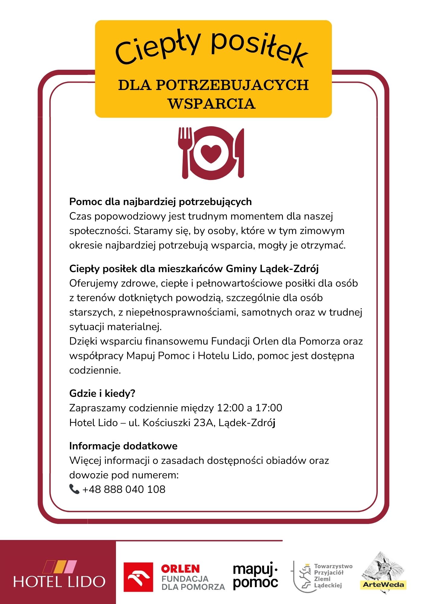 pomoc żywnościowa plakat powódź