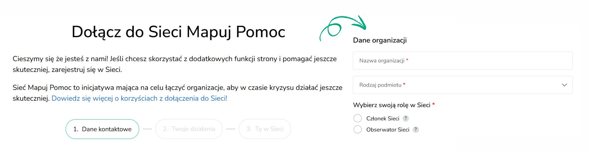 rejestracja w Sieci formularz