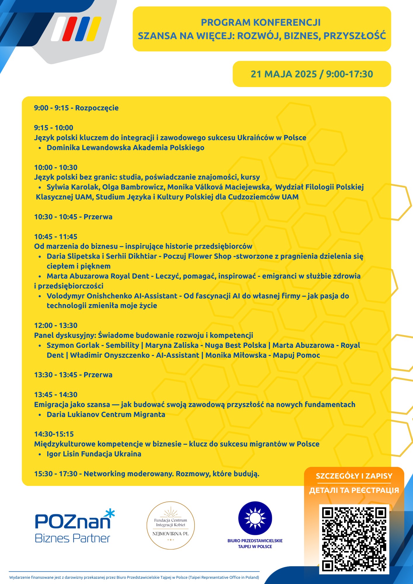 program konferencji Szansa na więcej – rozwój, biznes, przyszłość