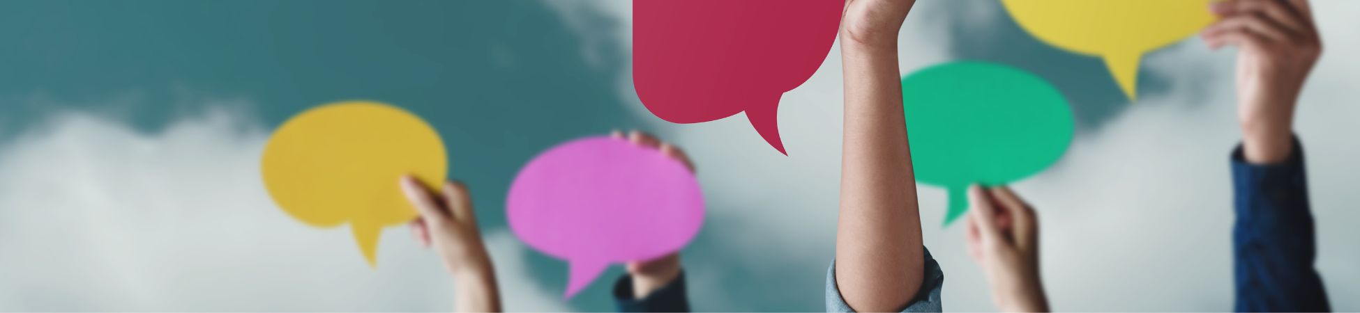 rozmowa, chmurki - dymki symbolizujące dialog