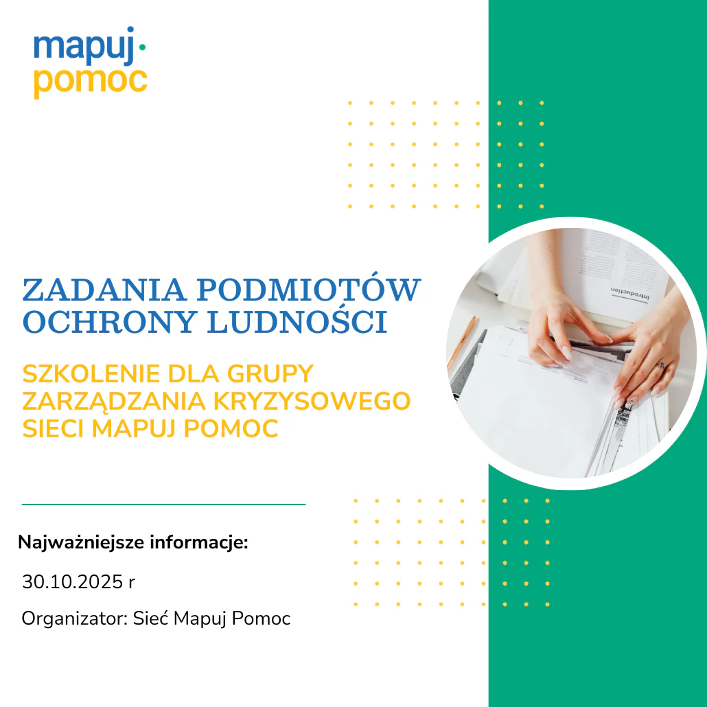 Grafika dotycząca szkolenia z zadania podmiotów ochrony ludności.