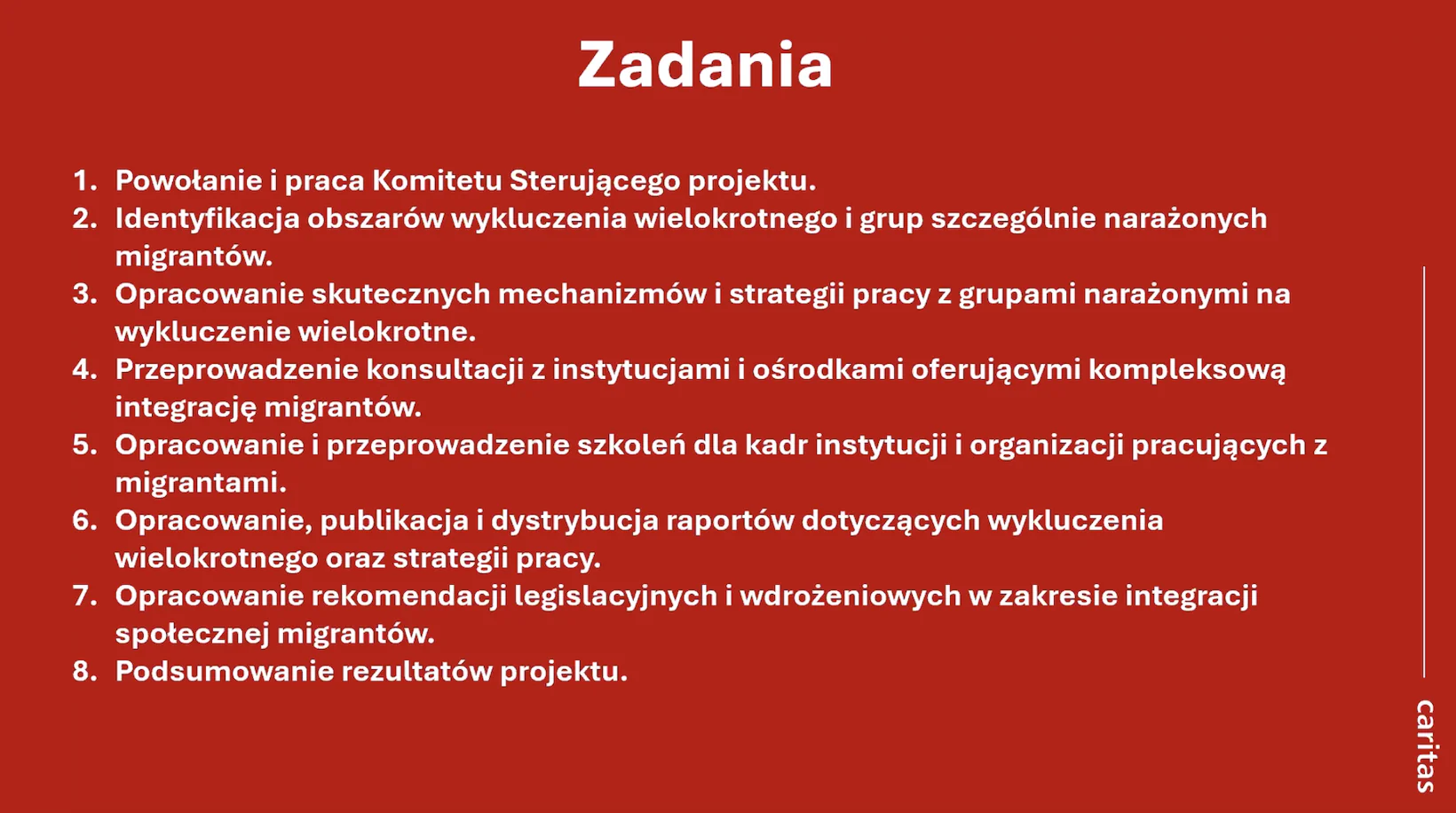 Zadania Caritas w ramach FERS